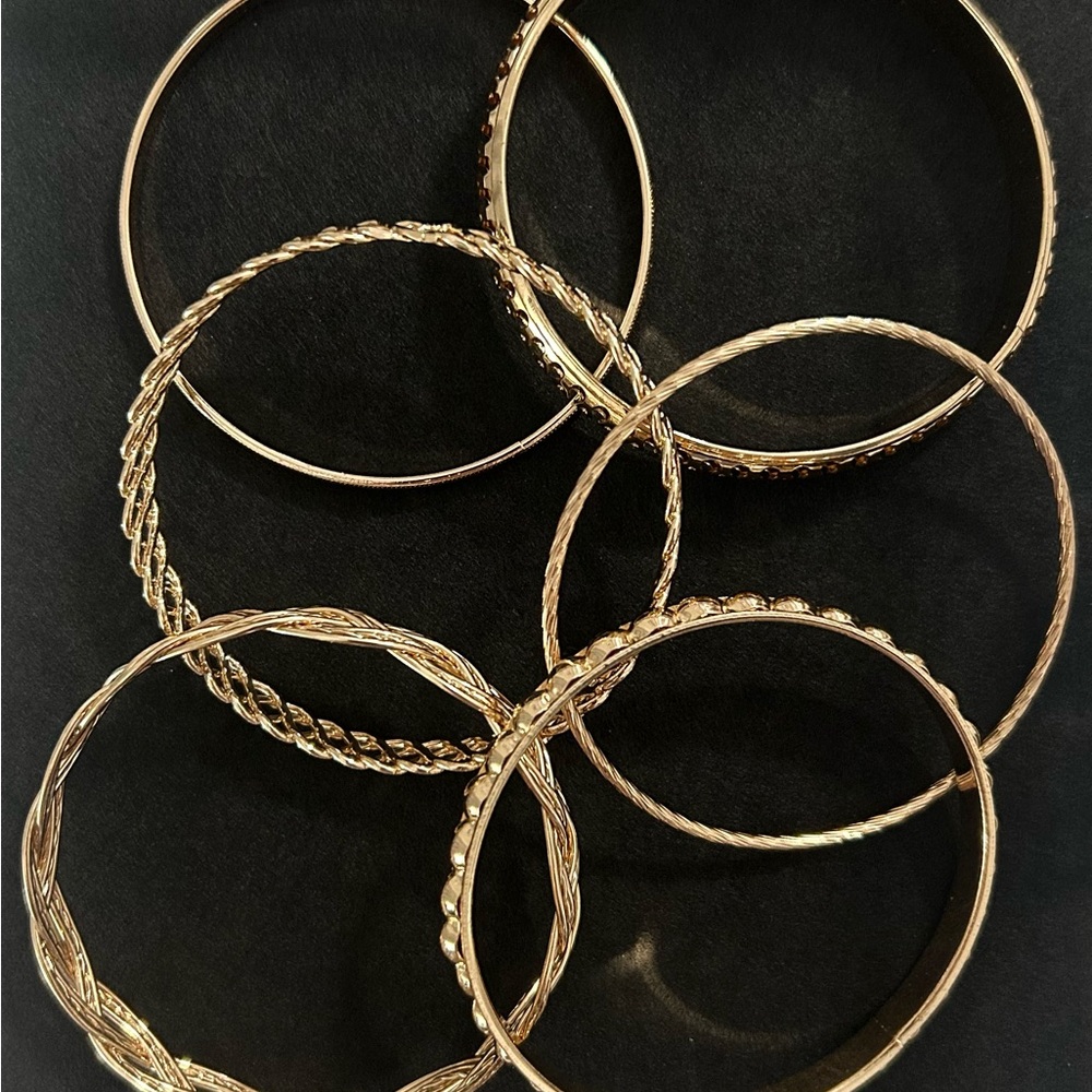 Set of 6 Goldtone Bangle Bracelets
